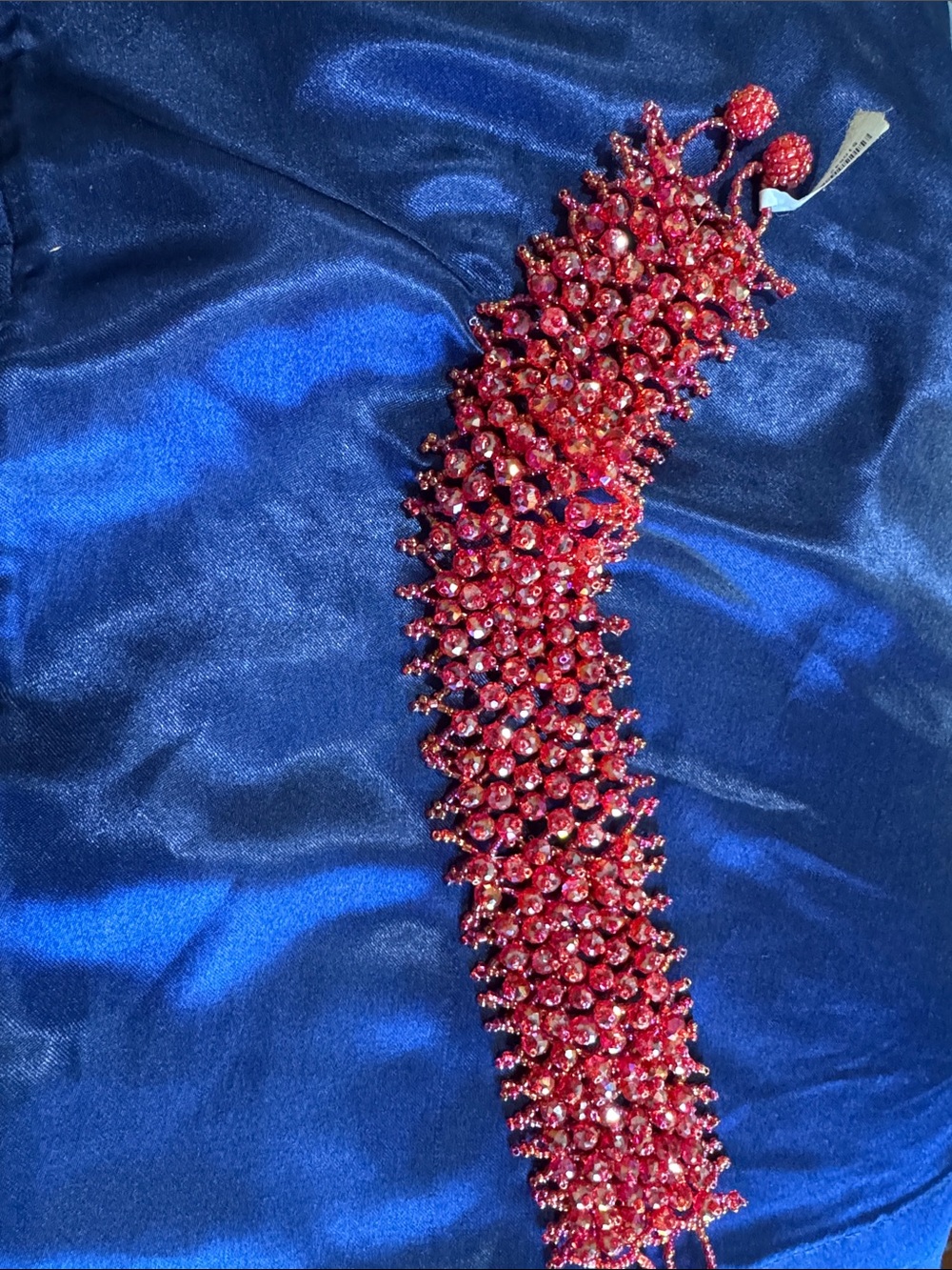 Red Beaded Statement chocker necklace Brand